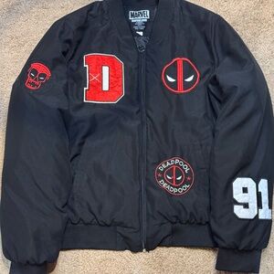 Marvel Black and Red Deadpool Patch Jacket